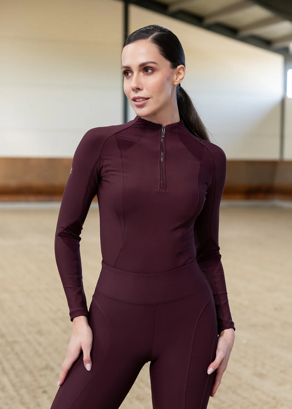Maximilian Long Sleeve Frame Base Layer - Burgundy, M image