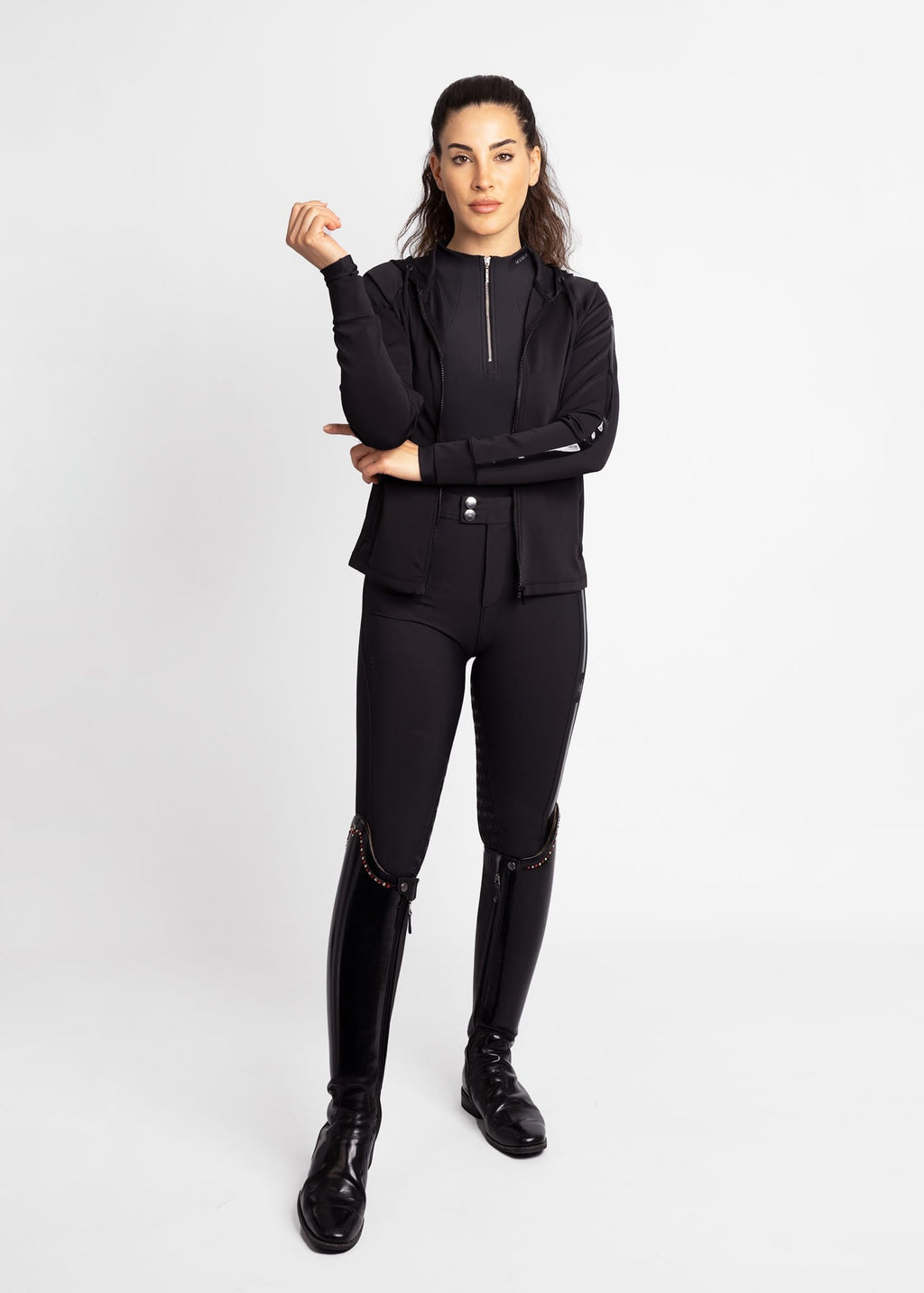 Maximilian Reflection Zip Hoodie - Black, XXS image