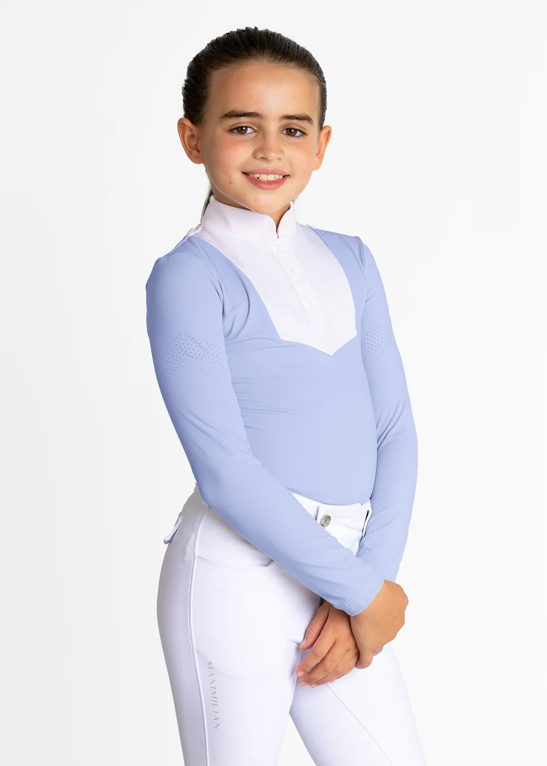 YR Long Sleeve Sienna Show Shirt - Iris Blue, 4XS (125-135cm) image
