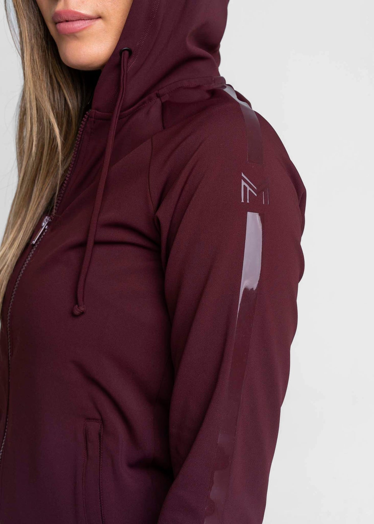 Maximilian Reflection Zip Hoodie - Burgundy, M image