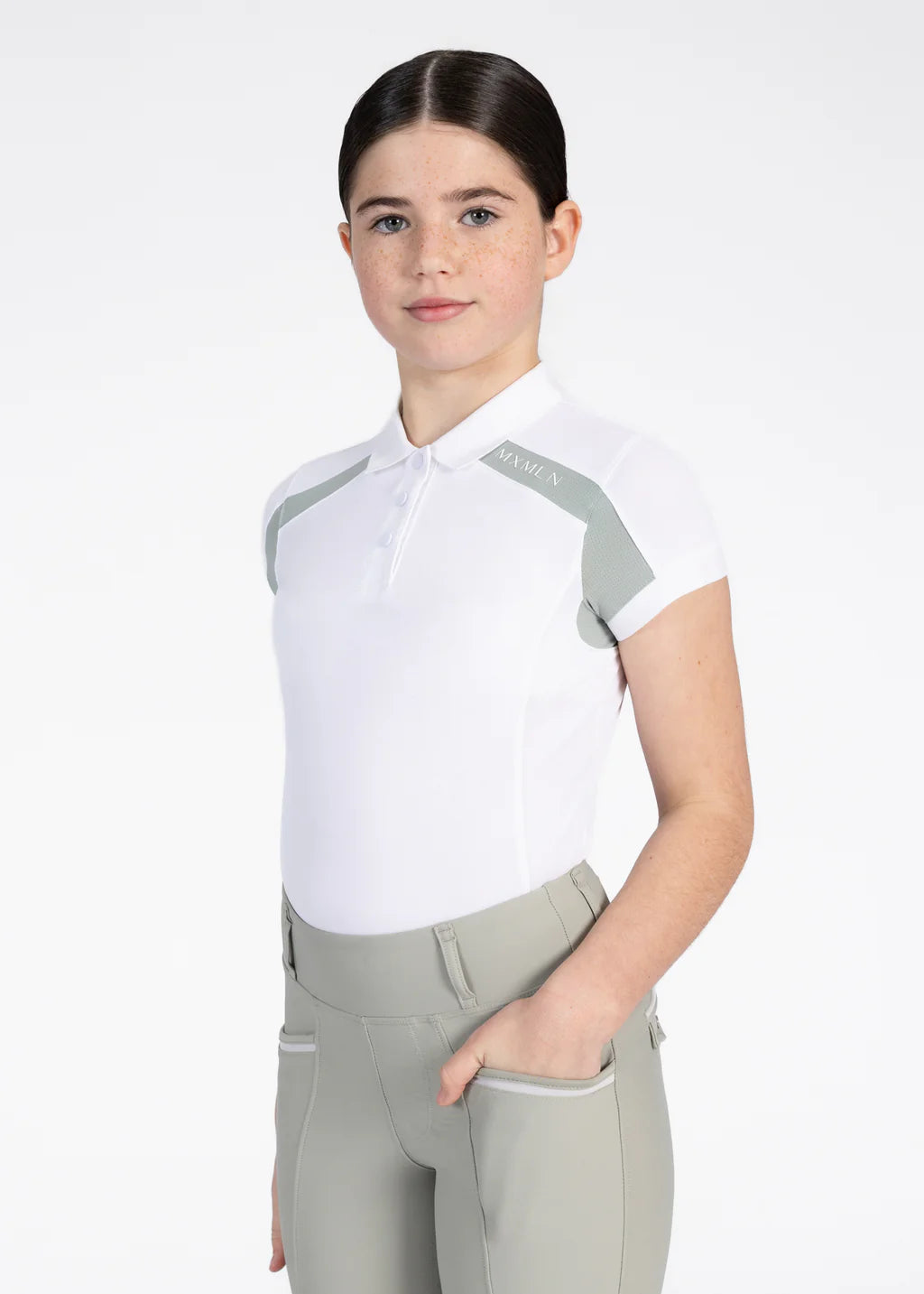 Maximillian YR Aveen Polo Shirt - White/Laurel, 2XS (145-155cm) image