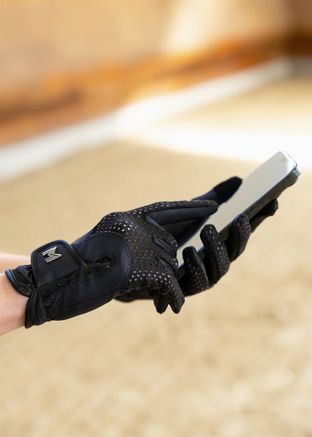 Maximilian Ava Riding Gloves - 6, Navy/Black image