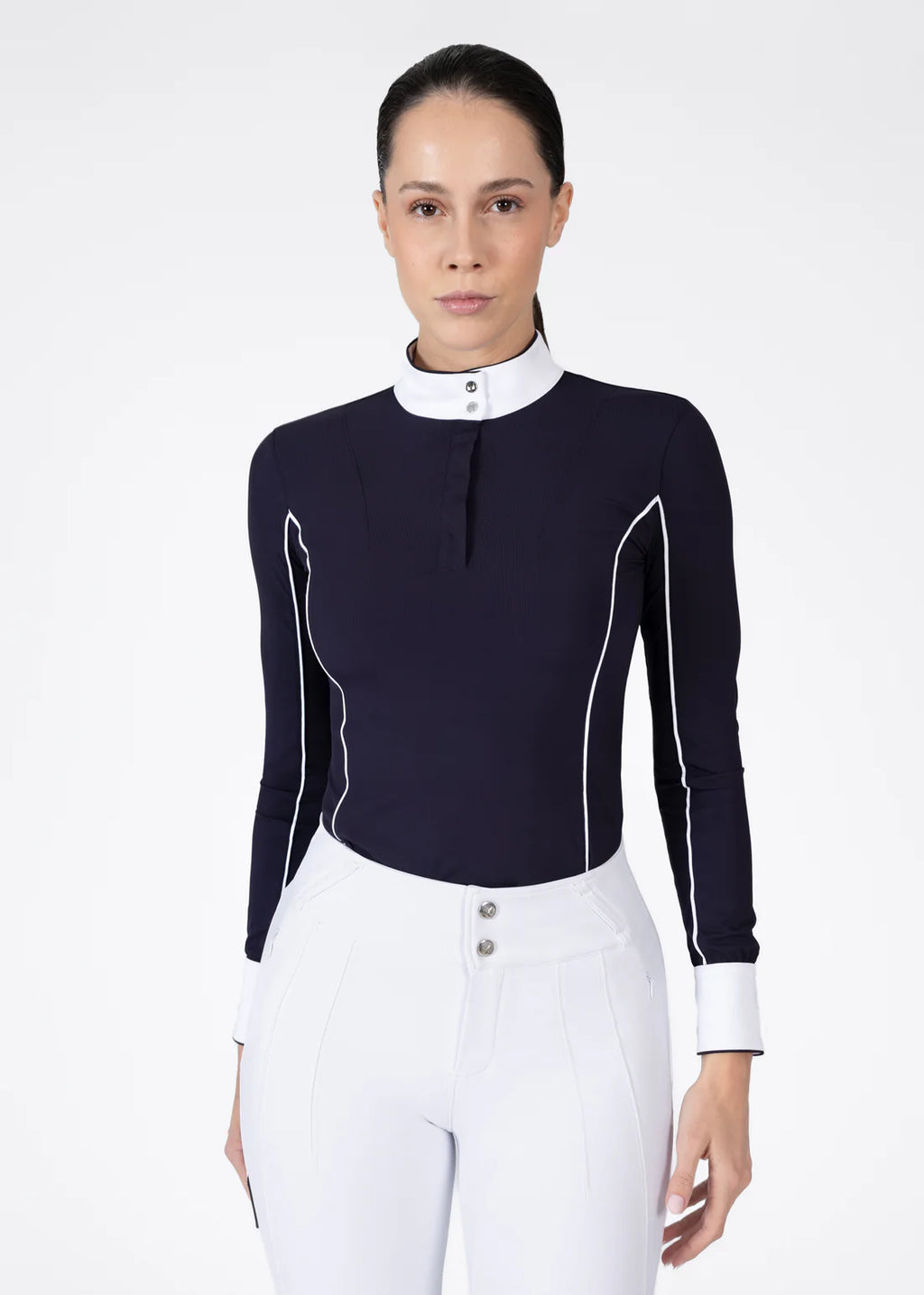 Nova Long Sleeve Show Shirt - Navy, XXS image