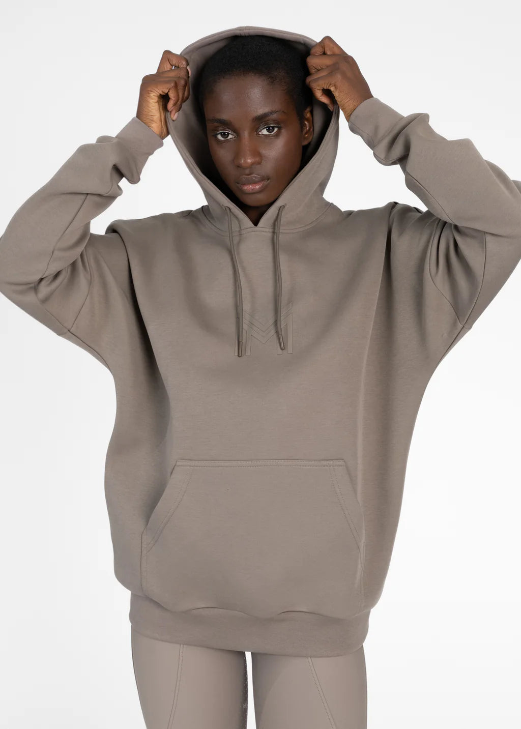 Maximilian Women Icon Oversized Hoodie - Taupe, L image