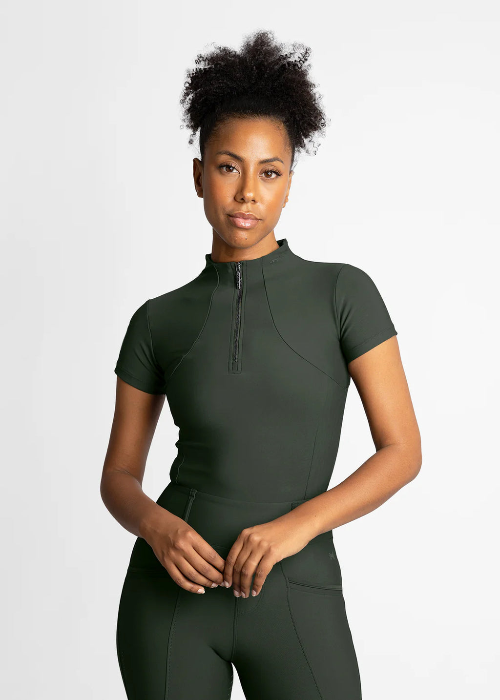 Maximilian Short Sleeve Base Layer - Hunter Green, XXS image