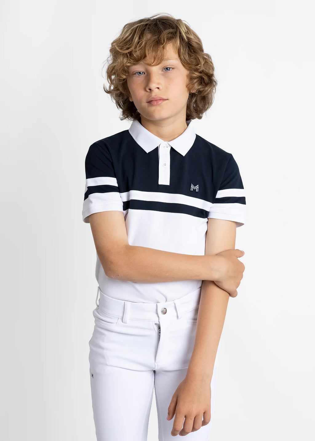 YR Glee Polo Shirt - Navy/White, 5XS (115-125cm) image