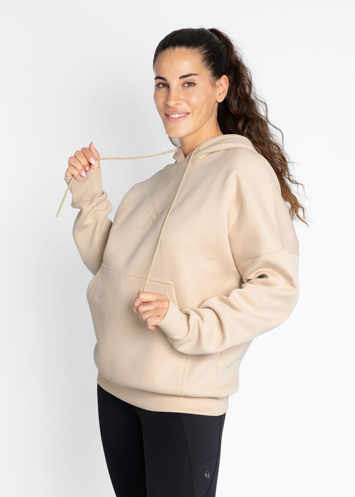 Maximilian Icon Oversized Hoodie - Beige, XL image