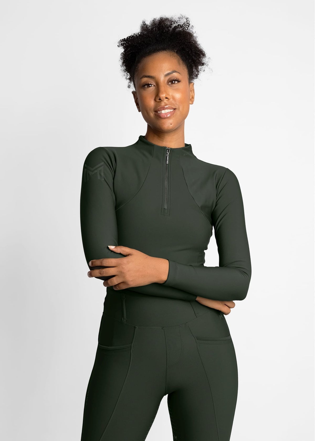 Maximilian Long Sleeve Base Layer - Hunter Green, M image