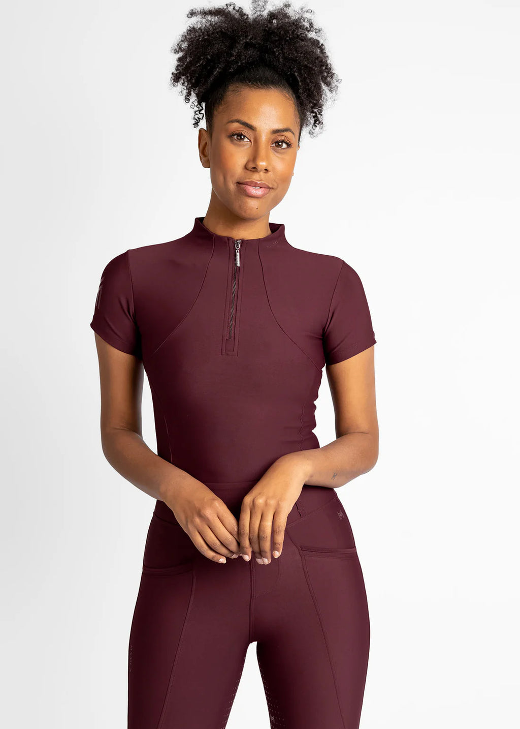 Maximilian Short Sleeve Base Layer - Burgundy, XS image
