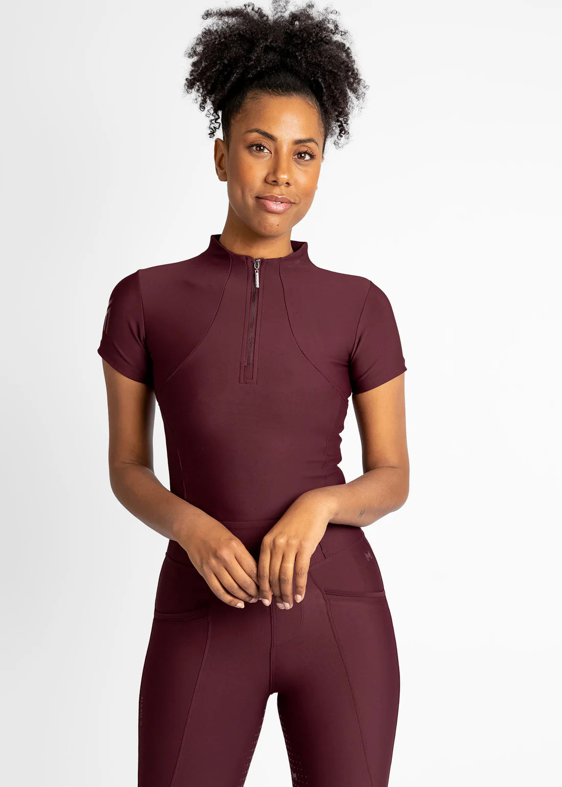 Maximilian Short Sleeve Base Layer - Burgundy, XS image