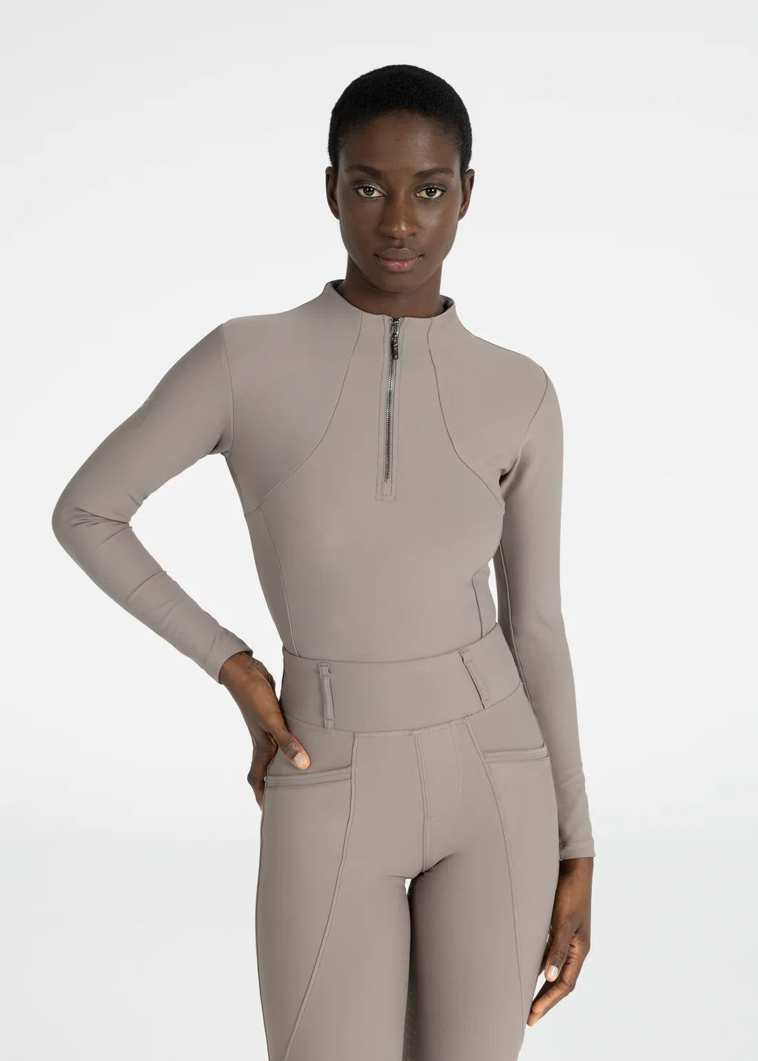 Maximilian Long Sleeve Base Layer - Taupe, XL image