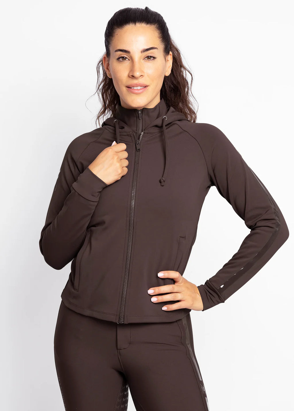 Maximilian Reflection Zip Hoodie - Chocolate, XL image