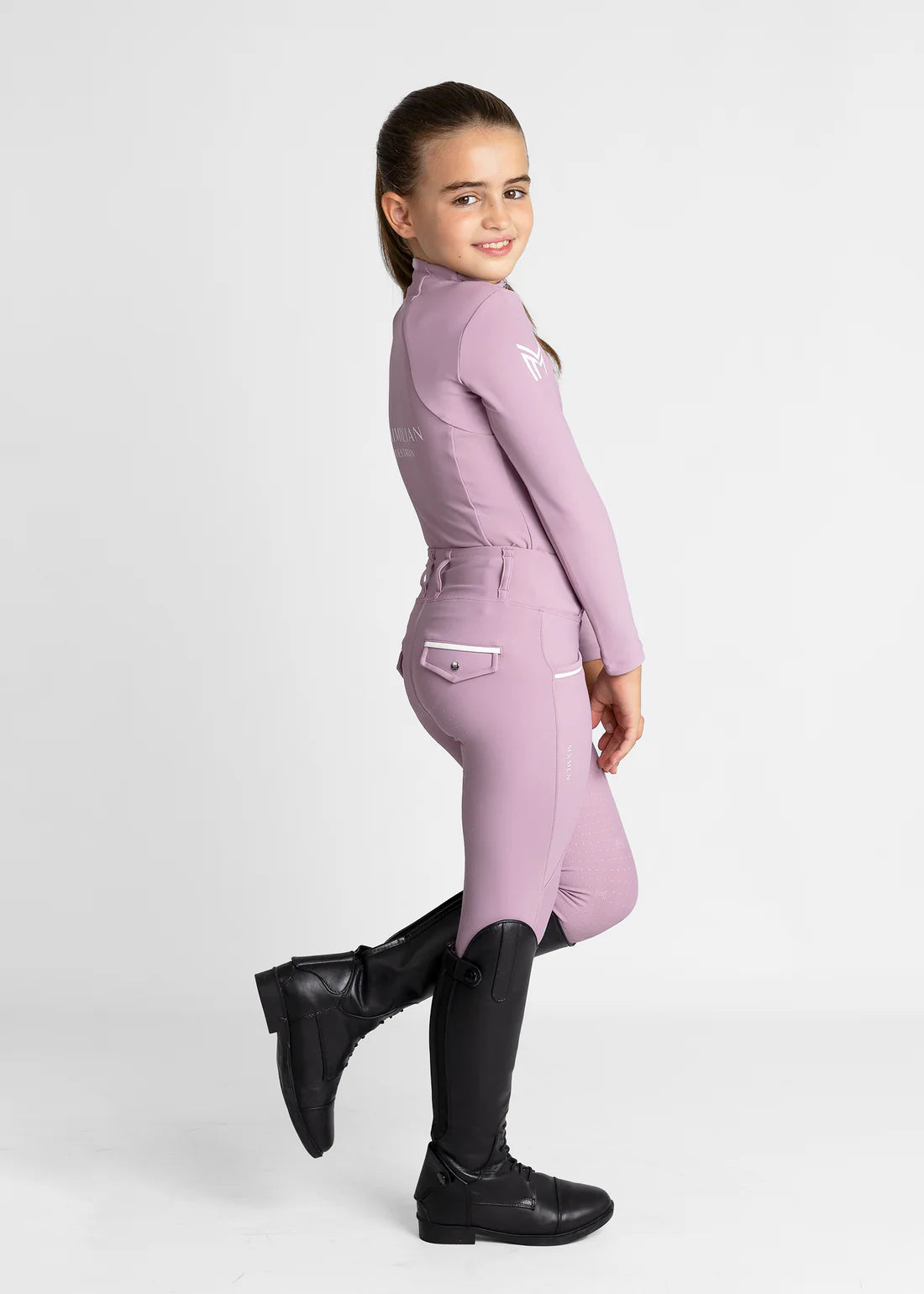 Maximilian YR Pro Riding Leggings - Mauve, 3XS (135-145cm) image