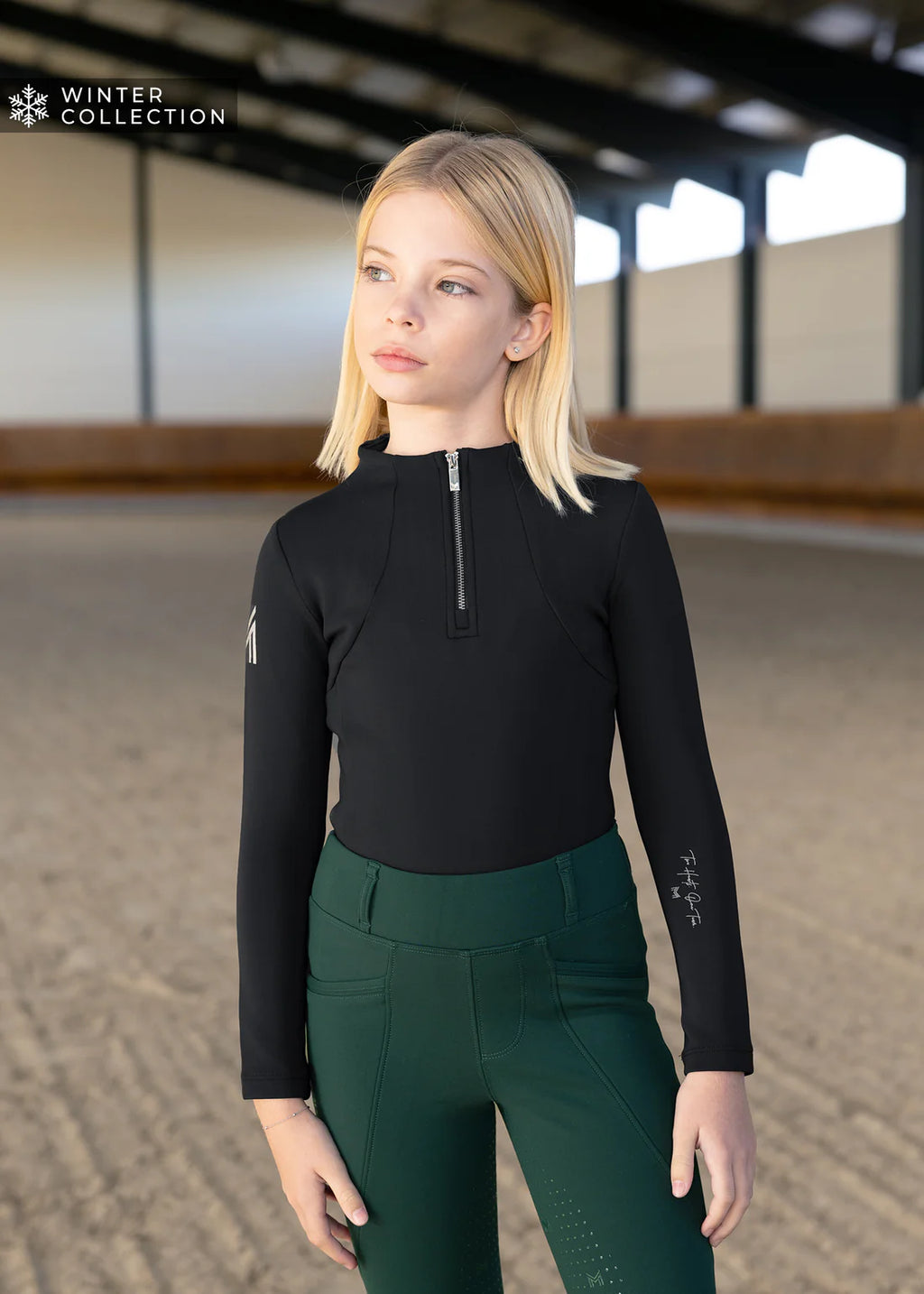 YR Winter Long Sleeve Base Layer - Black, 2XS (145-155cm) image