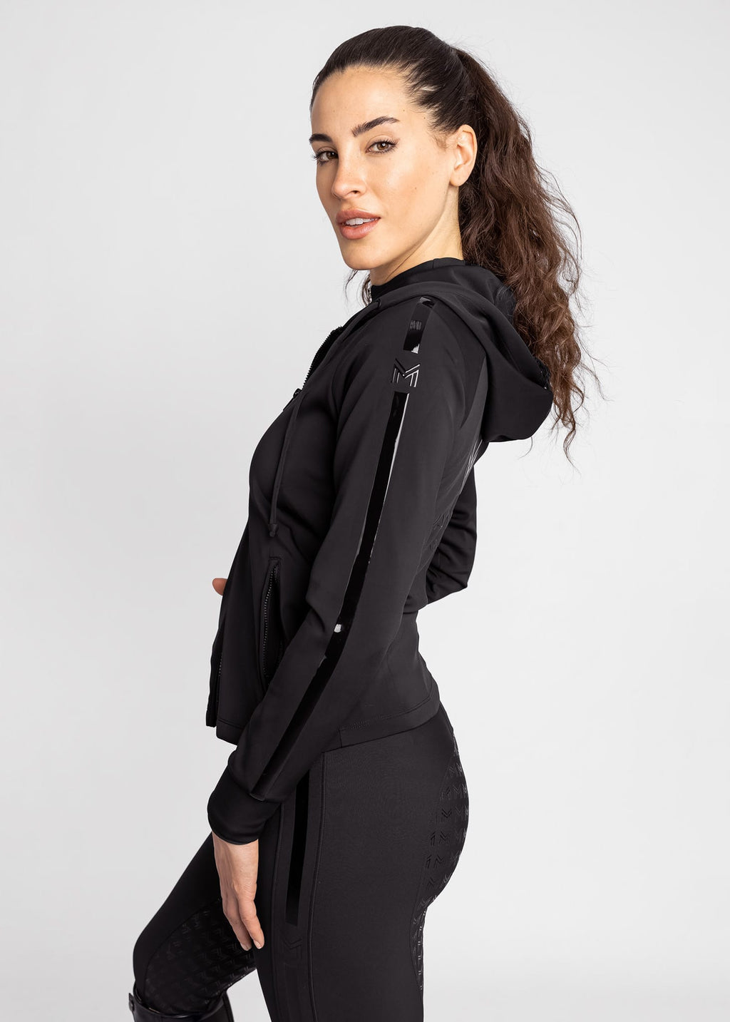 Maximilian Reflection Zip Hoodie - Black, M image