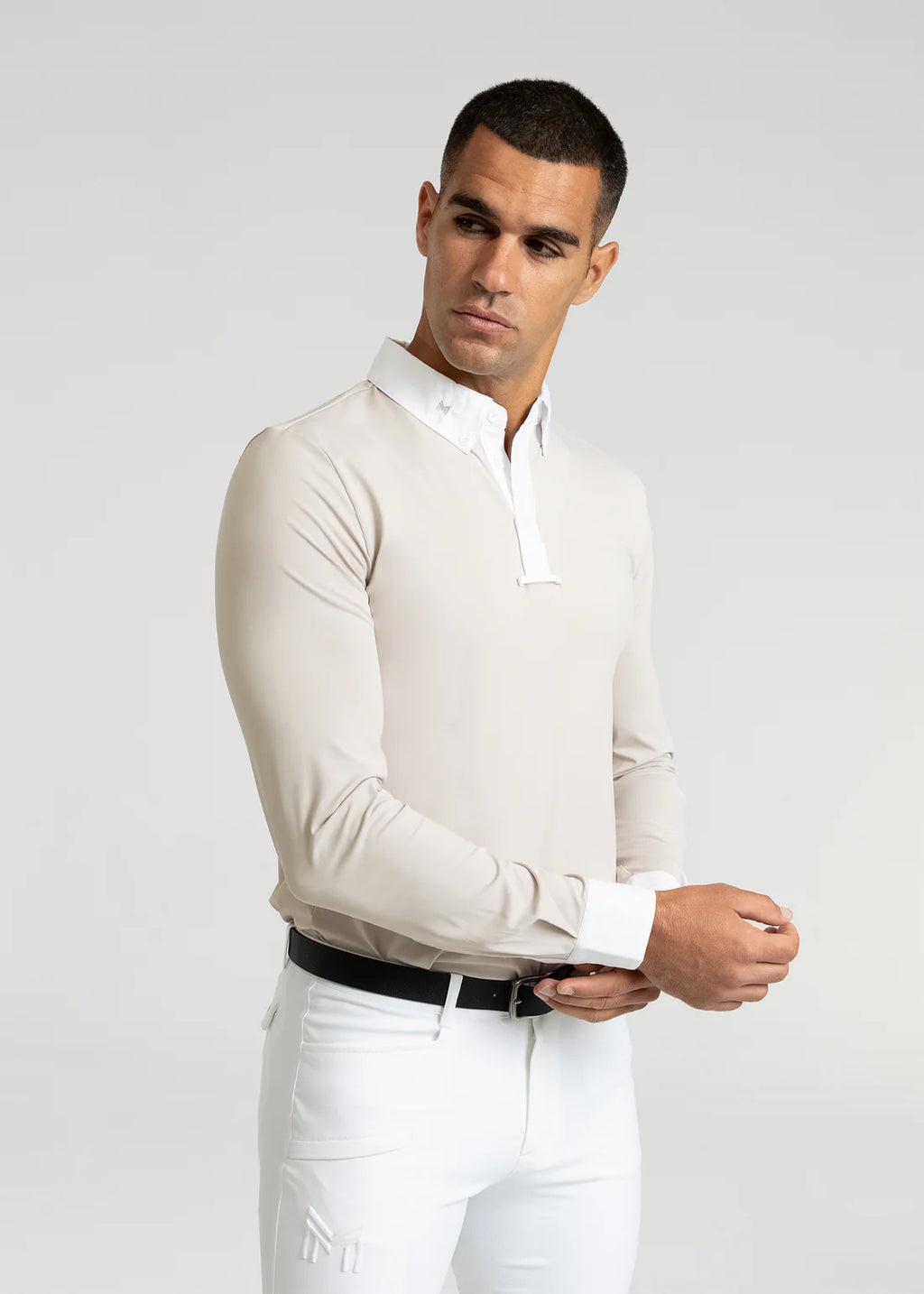 Maximilian Active Long Sleeve Competition Shirt - Beige, L image