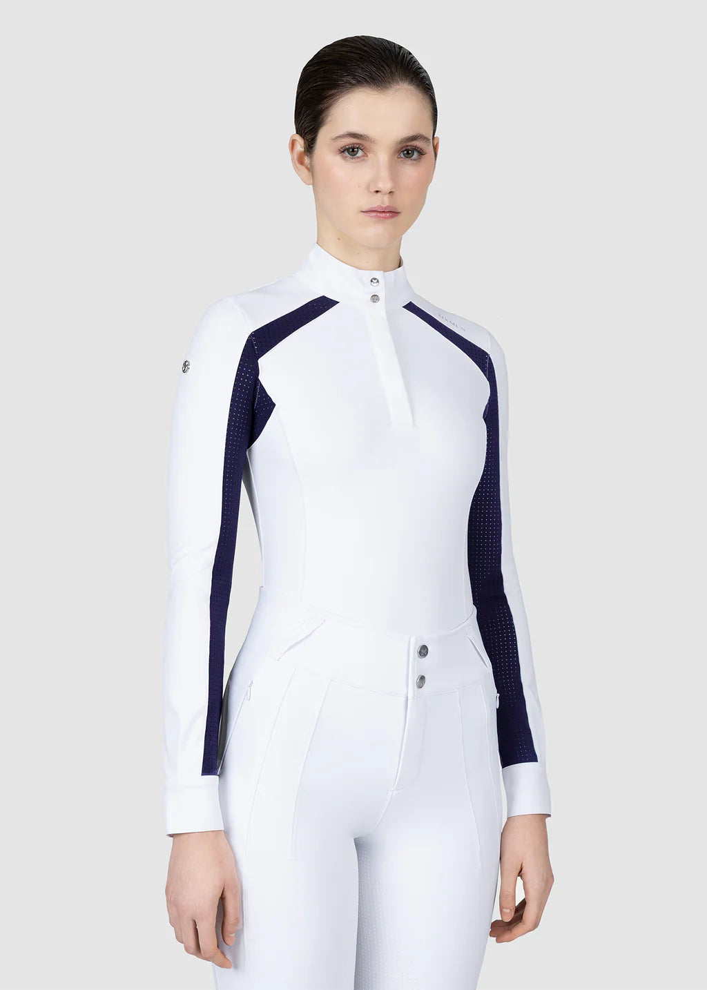 Maximilian Aveen Long Sleeve Show Shirt - White/Navy, L image