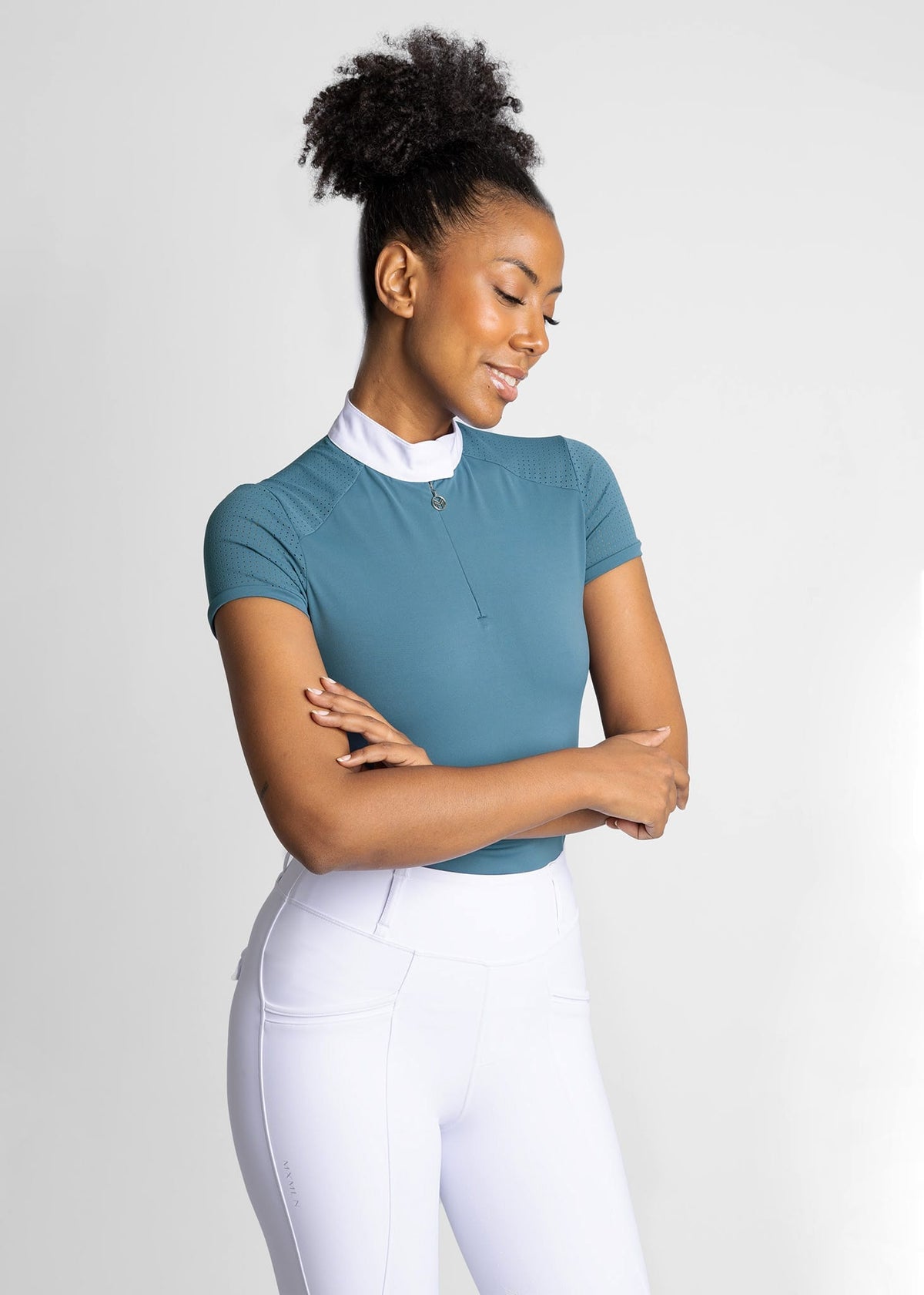 Maximilian Short Sleeve Air Show Shirt - Teal, XL image