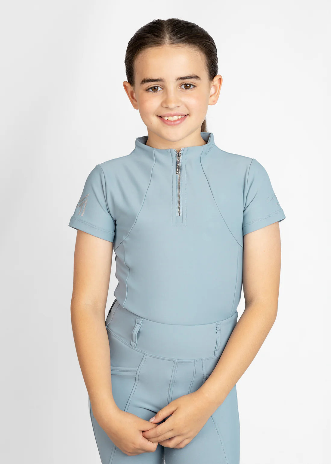 YR Short Sleeve Base Layer - Aqua, 3XS (135-145cm) image