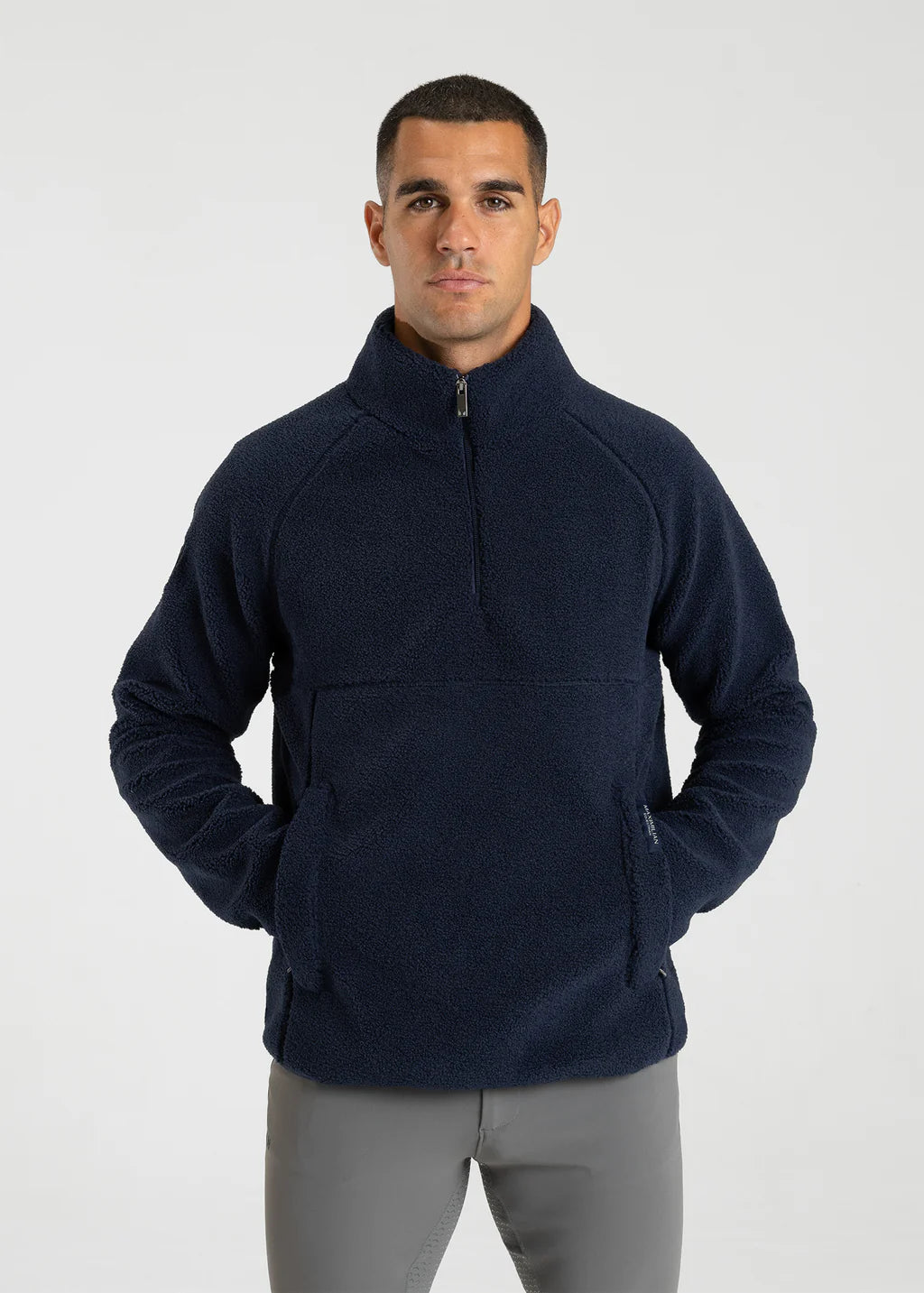 Men Clan Teddy Halfzip (Navy) - L, Navy image
