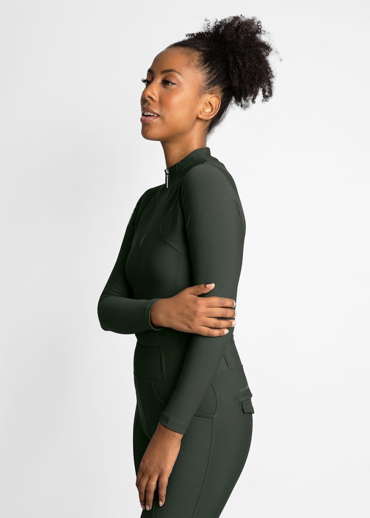 Maximilian Long Sleeve Base Layer - Hunter Green, L image