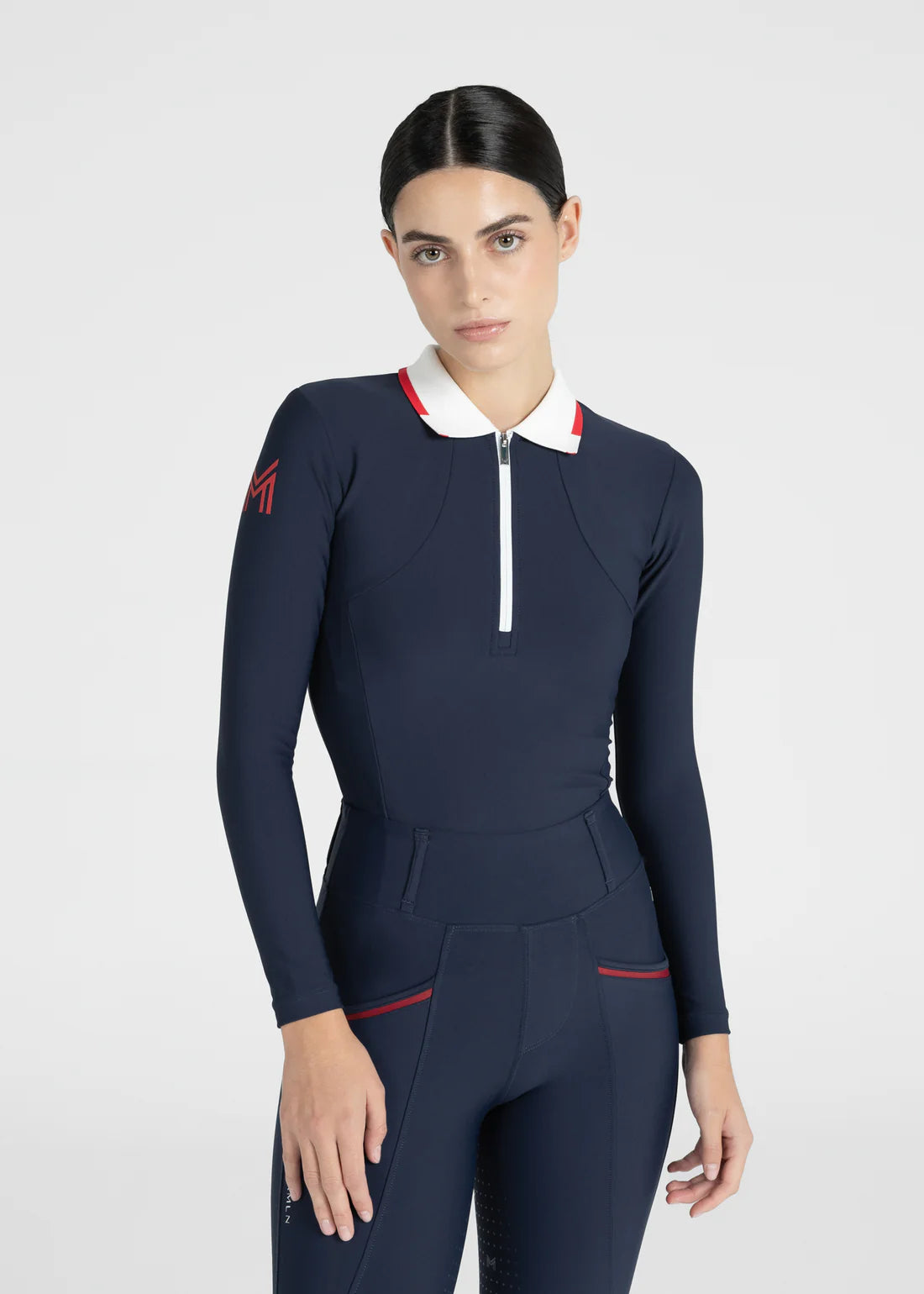 Maximilian Concept Polo Shirt Long Sleeve - Navy, XXS image