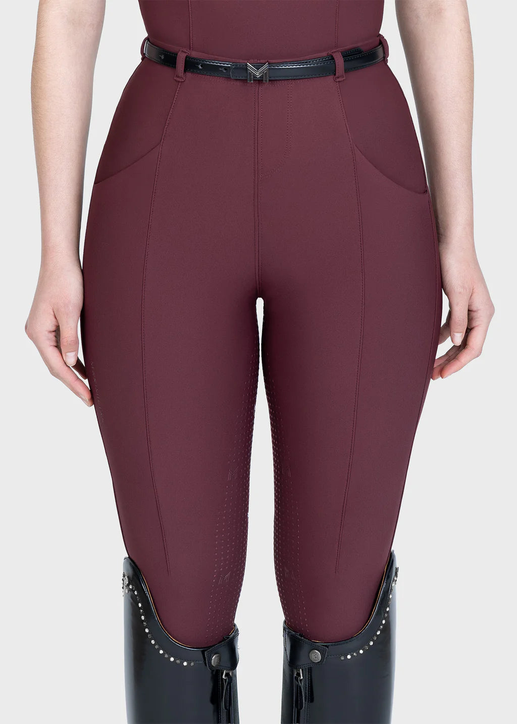 Maximilian Velya Riding Leggings + Belt - M, Rosewood image