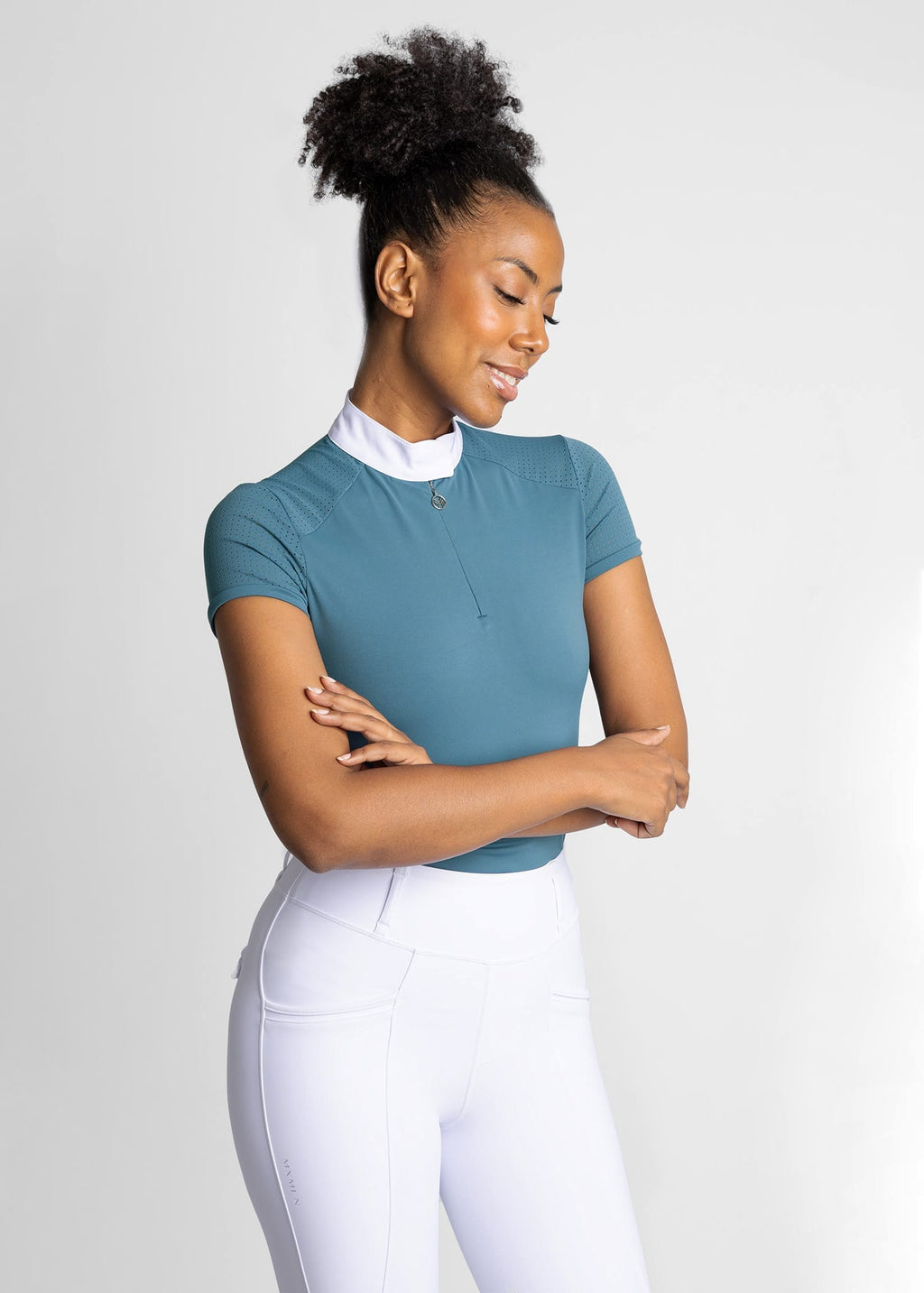 Maximilian Short Sleeve Air Show Shirt - Teal, XS image