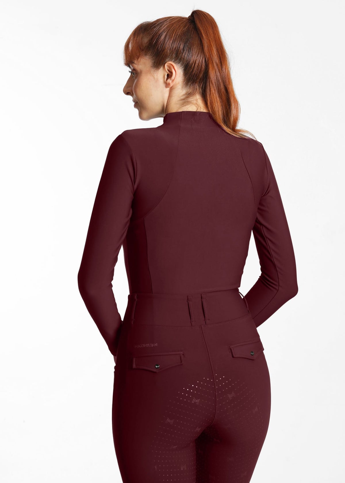 Maximilian Long Sleeve Base Layer - Burgundy, M image