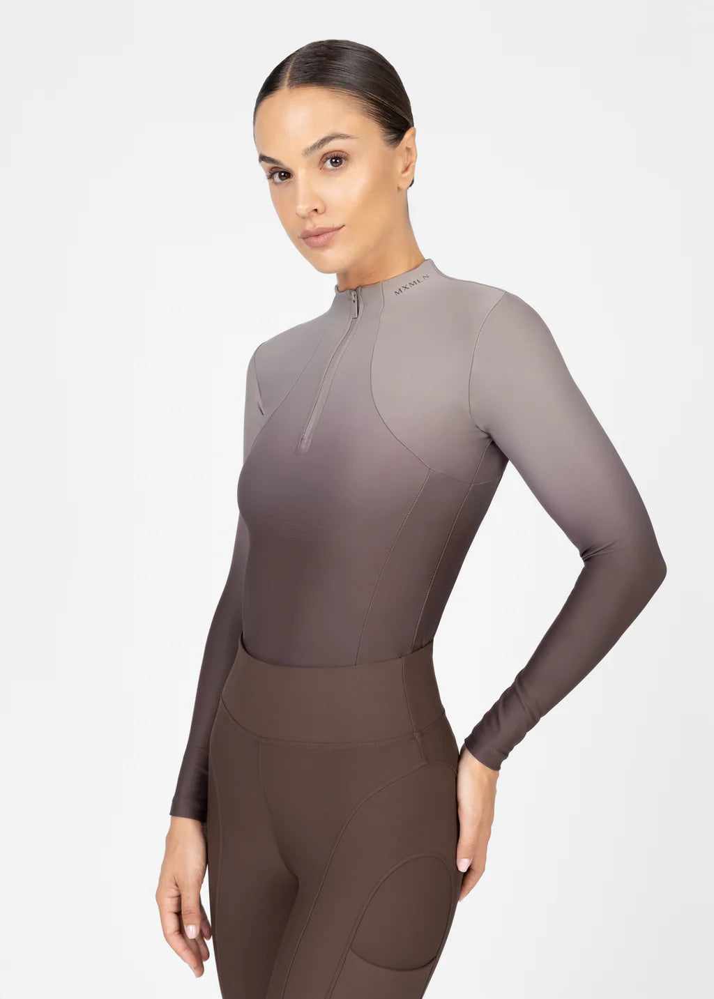 Maximilian Ombré Long Sleeve Base Layer - Mocha, XL image
