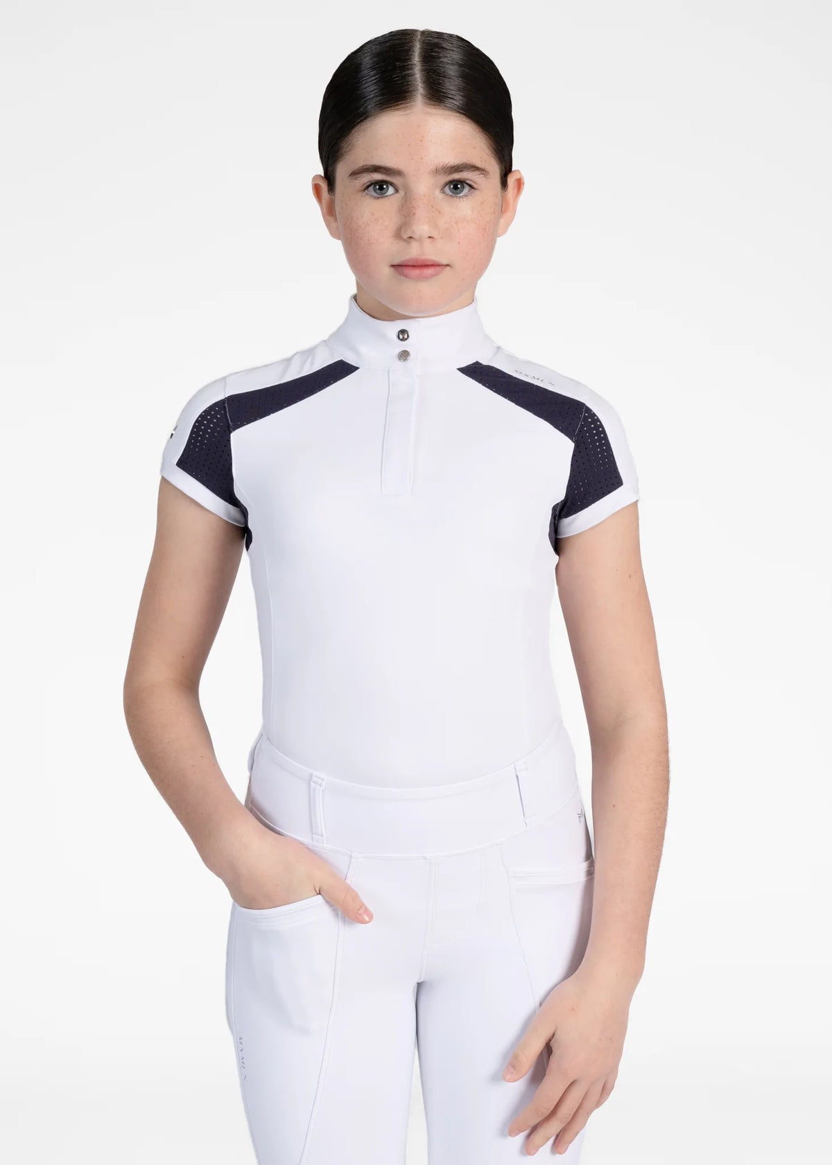 YR Aveen Show Shirt - White/Navy, 4XS (125-135cm) image