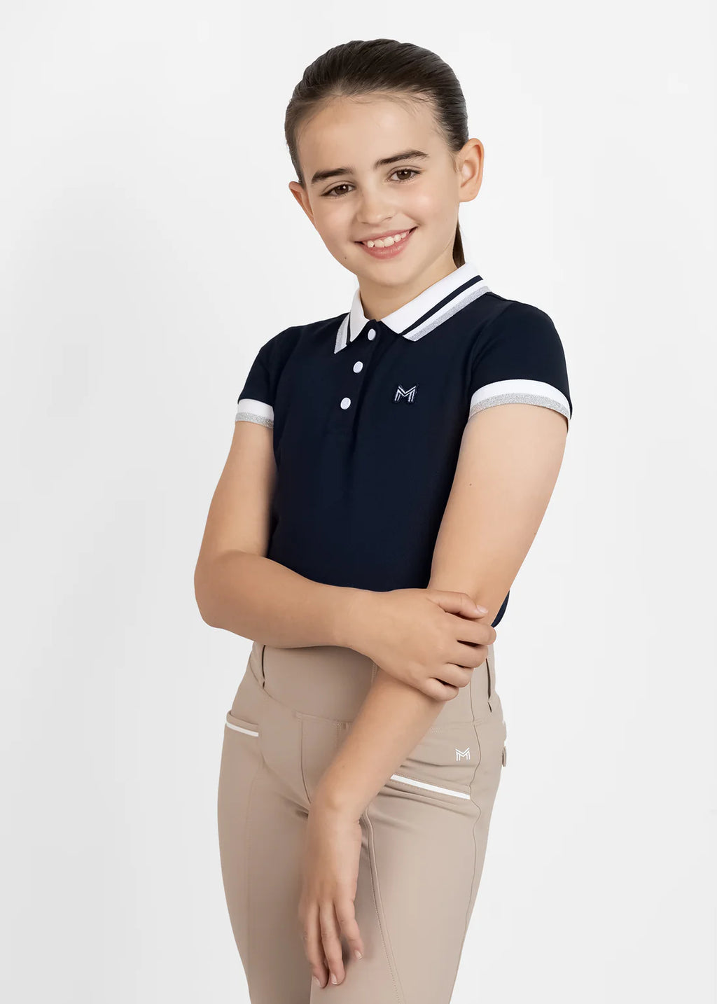 YR Glint Polo Shirt - Navy, 5XS (115-125cm) image