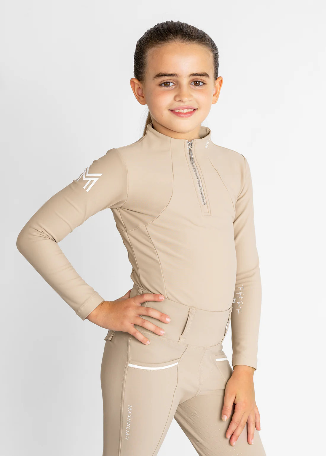 Maximilian YR Long Sleeve Base Layer - Beige, 3XS (135-145cm) image