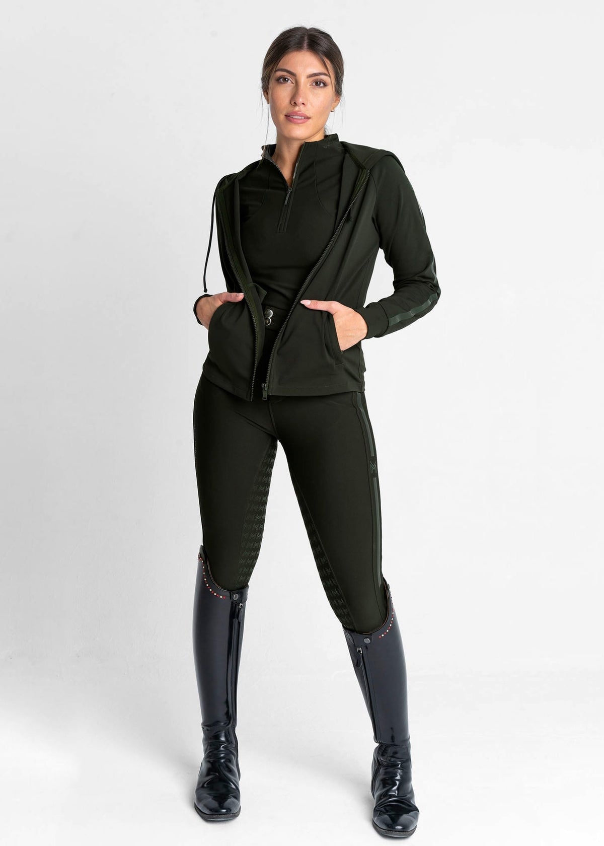 Maximilian Reflection Zip Hoodie - Hunter Green, XXS image