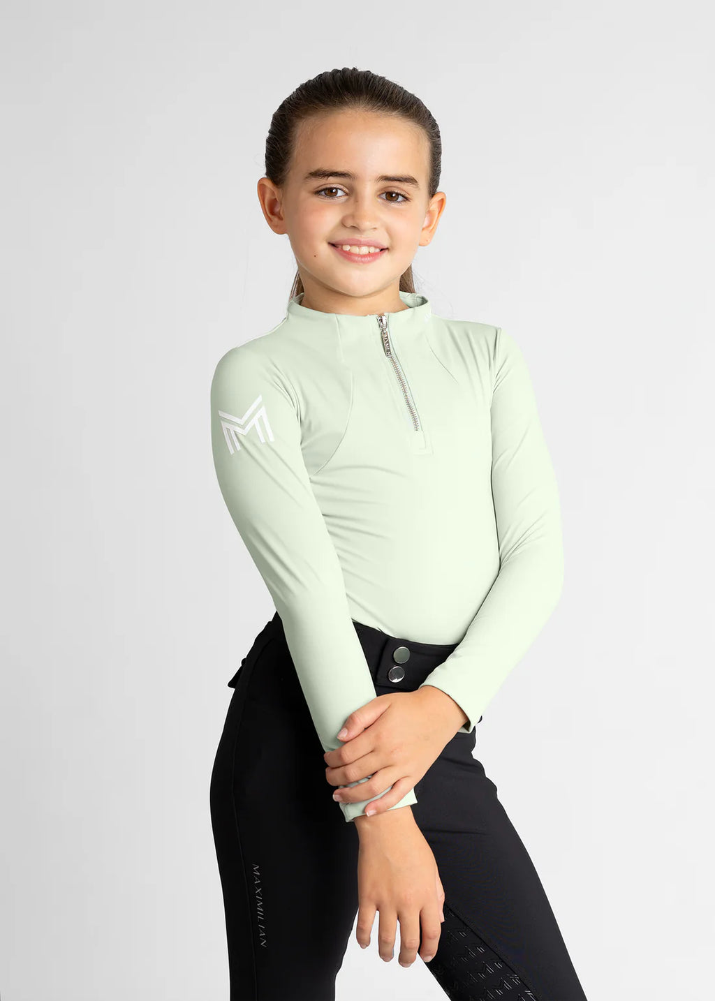 Maximilian YR Long Sleeve Base Layer - Sage Green, 5XS (115-125cm) image