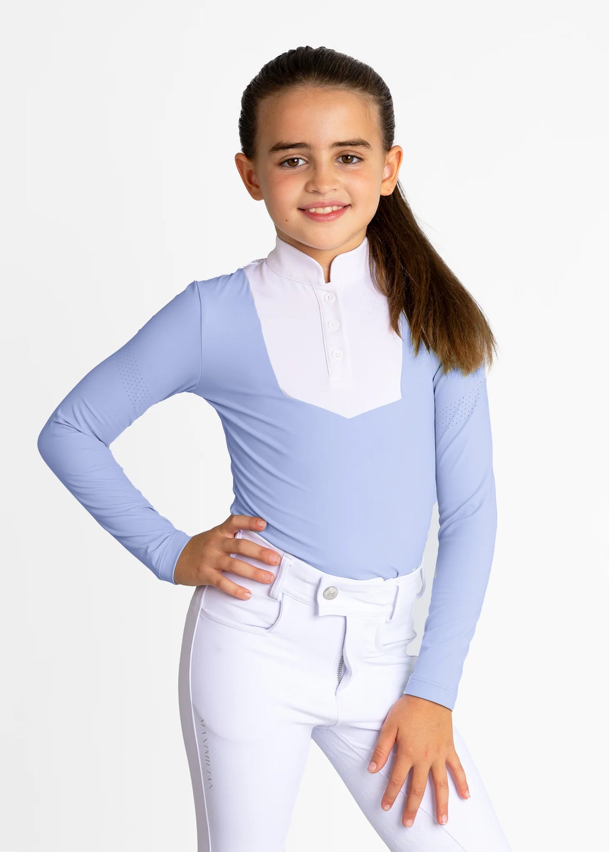 YR Long Sleeve Sienna Show Shirt - Iris Blue, 5XS (115-125cm) image