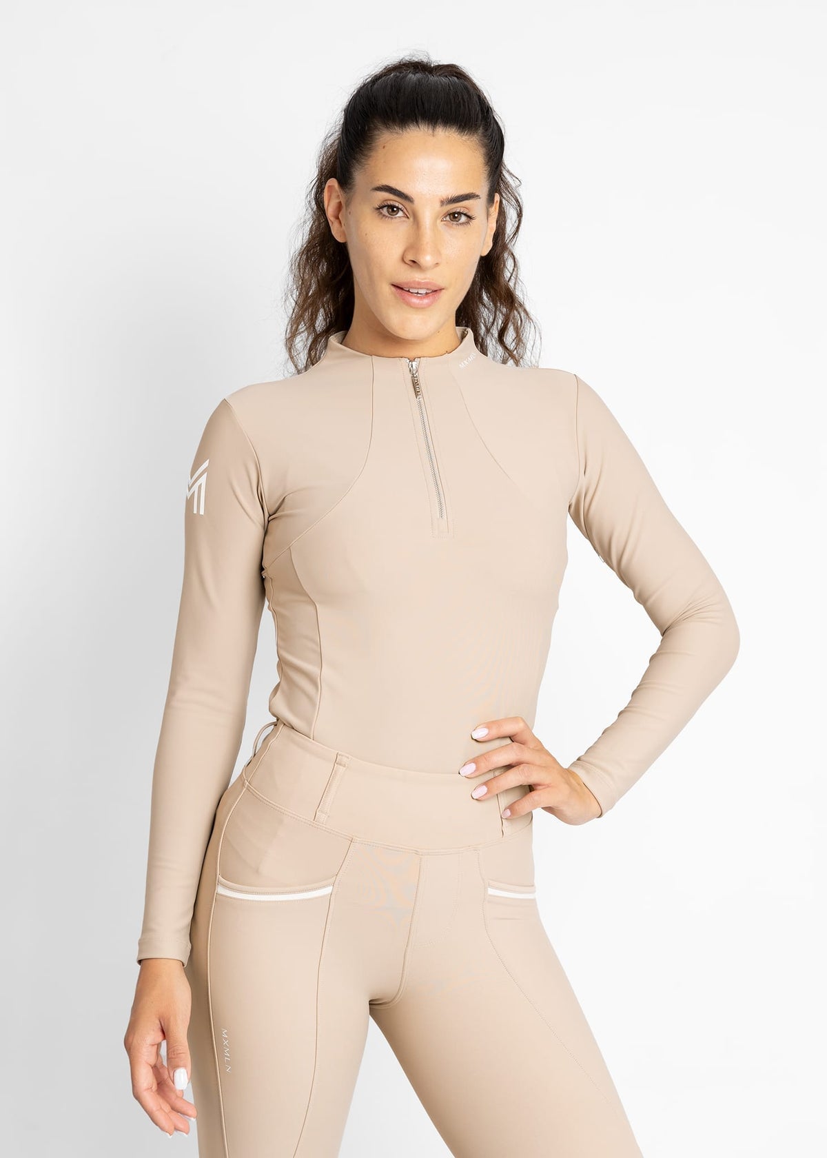 Maximilian Long Sleeve Base Layer - Beige, L image