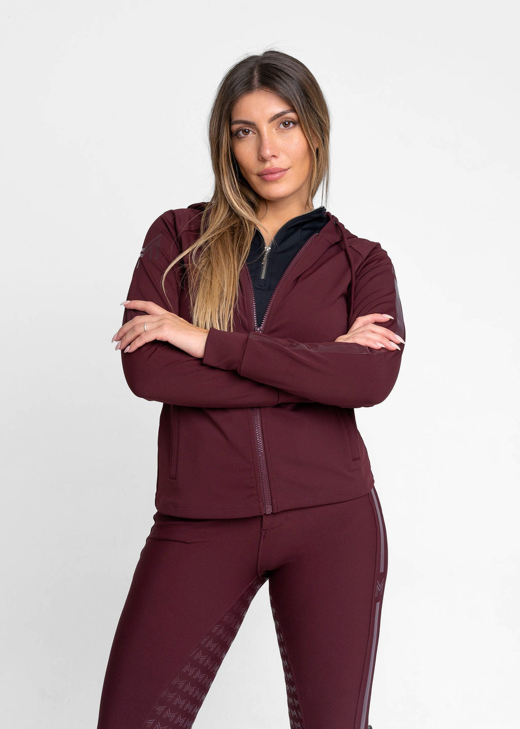 Maximilian Reflection Zip Hoodie - Burgundy, XL image