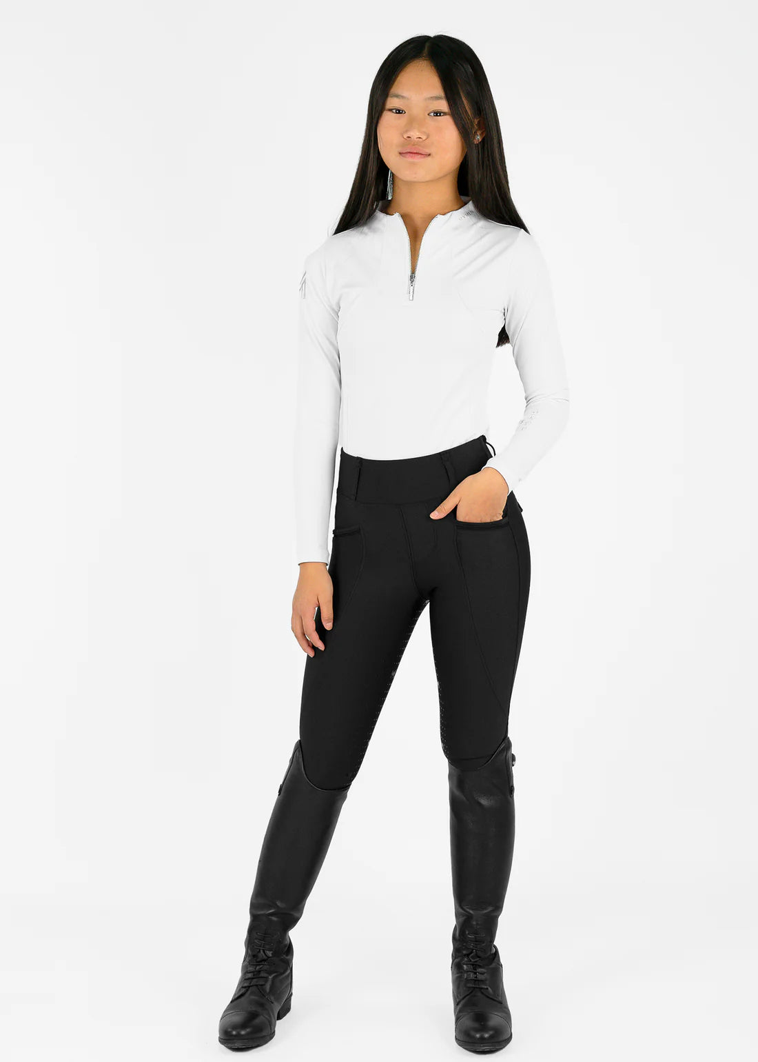 Maximilian YR Pro Riding Leggings - Black, 3XS (135-145cm) image