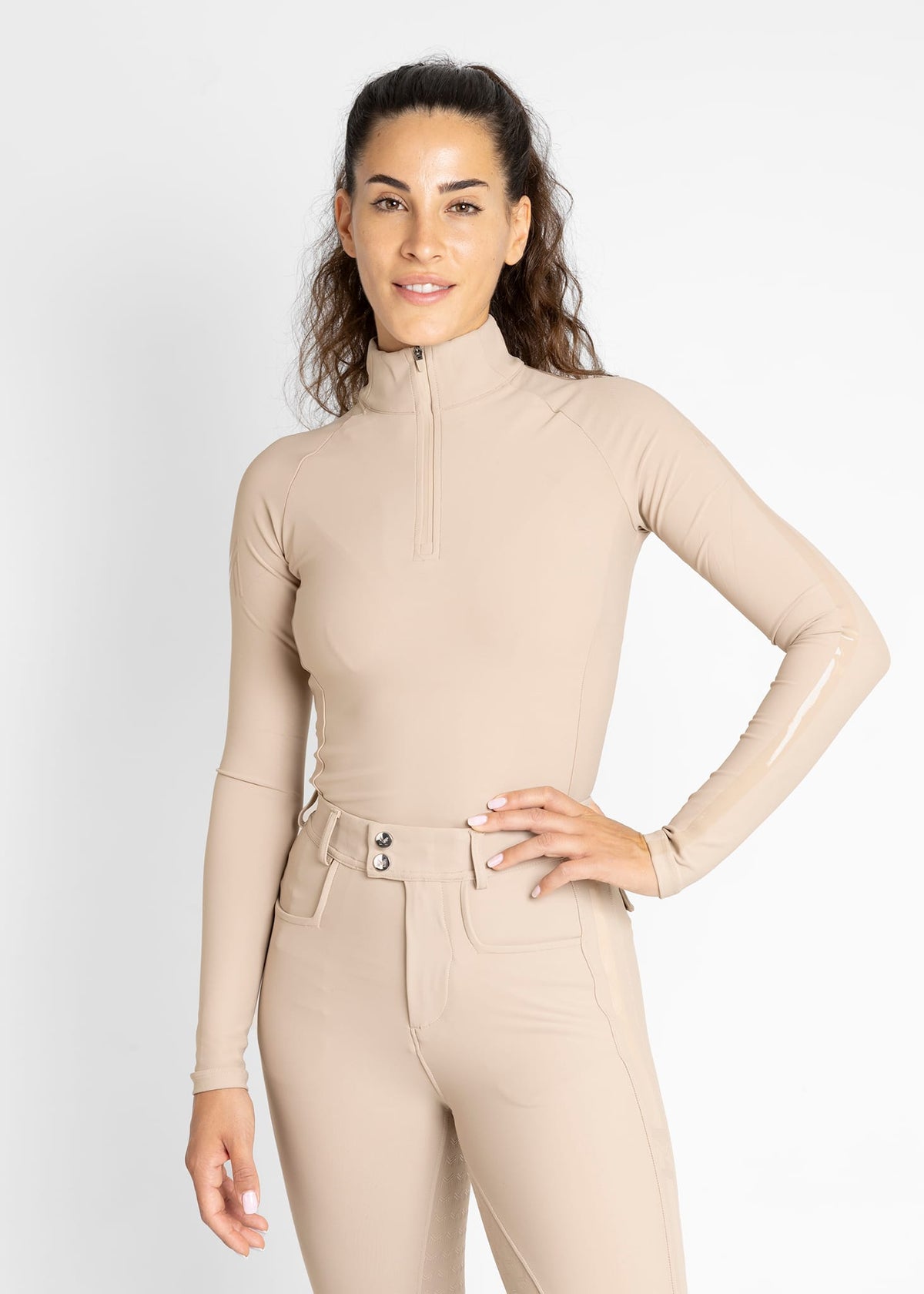 Maximilian Long Sleeve Reflection Base Layer - Beige, XXS image