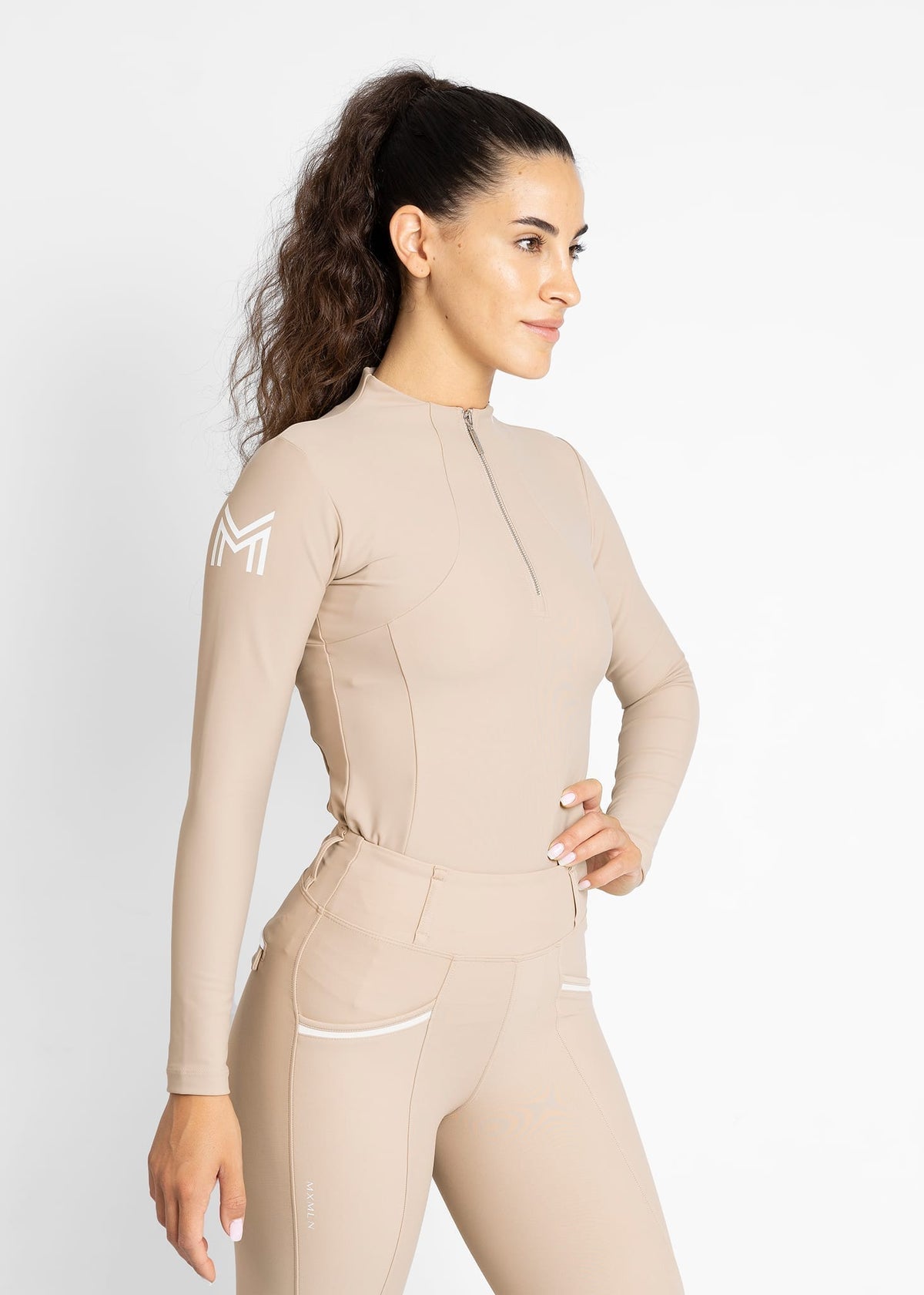 Maximilian Long Sleeve Base Layer - Beige, M image