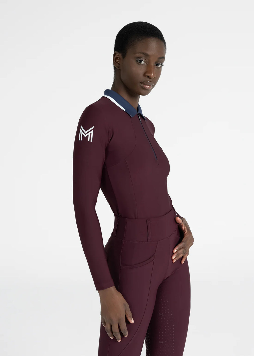 Maximilian Concept Polo Shirt Long Sleeve - Burgundy, XL image
