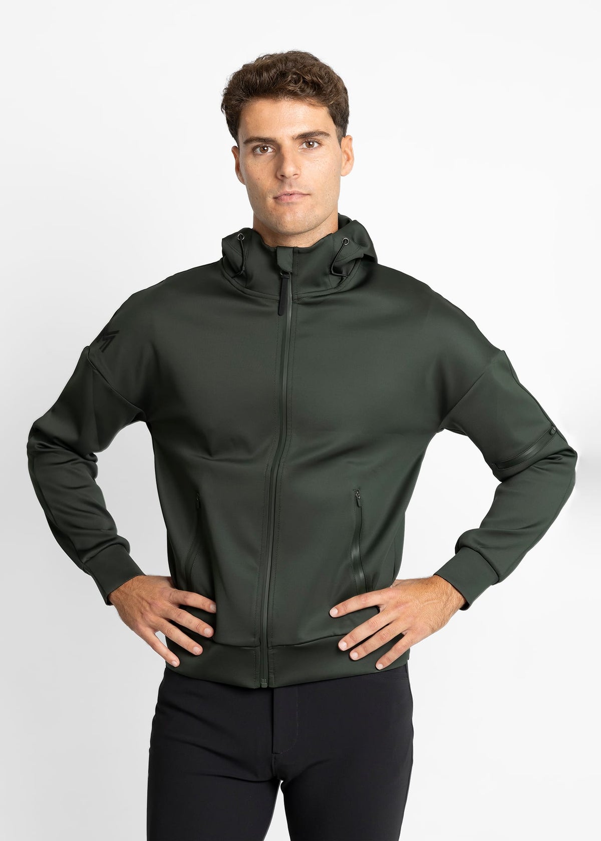 Maximilian Element Zip Hoodie for Men - Hunter Green, L image